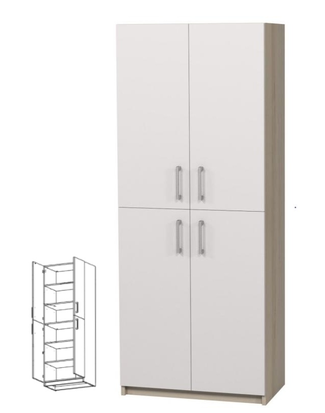 Шафа закрита з 4-ма дверцятами, 702х405х2115 мм (ЛЕОНТЕК) (7707)